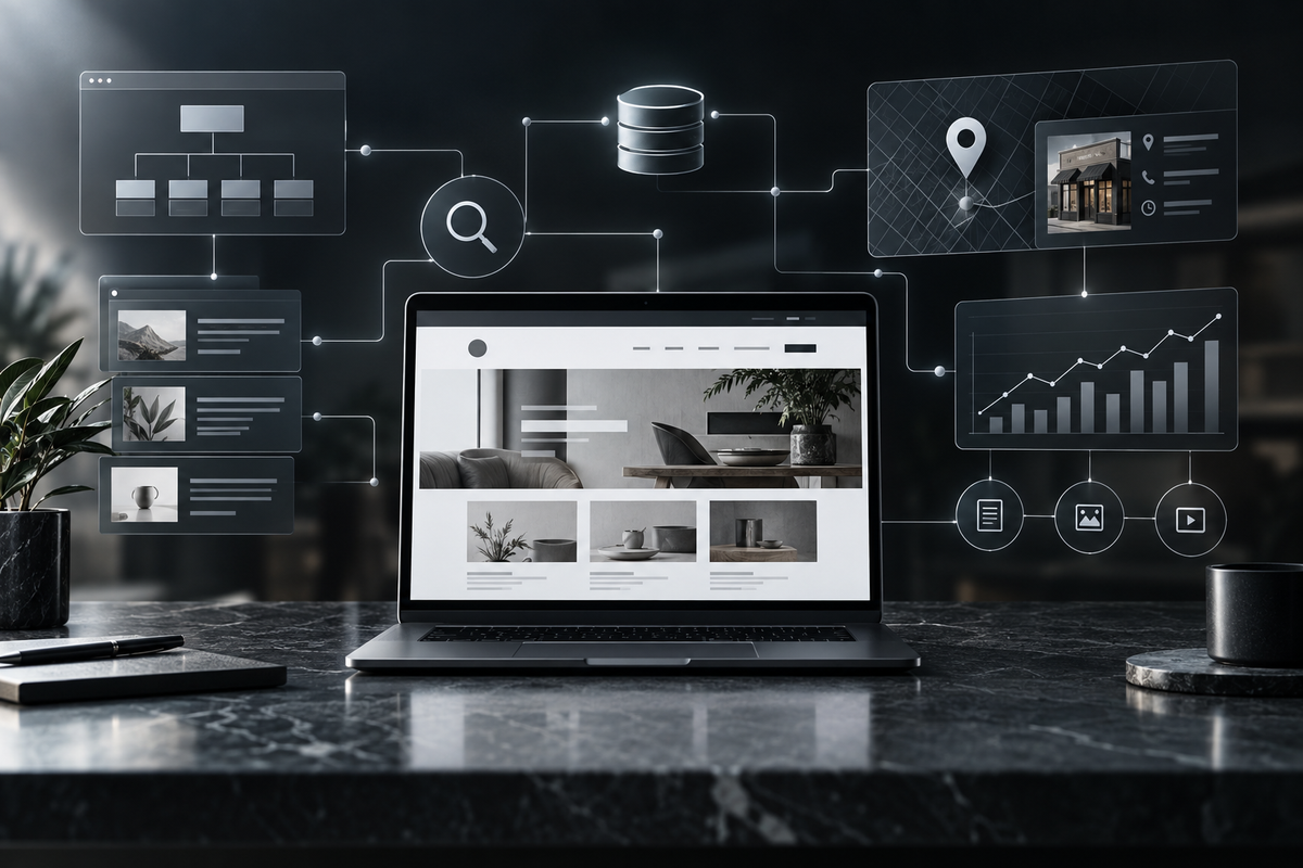 SEO foundation for a new small business website shown through search analytics