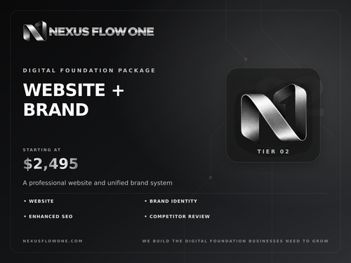 Nexus Flow One Website + Brand package — $2,495